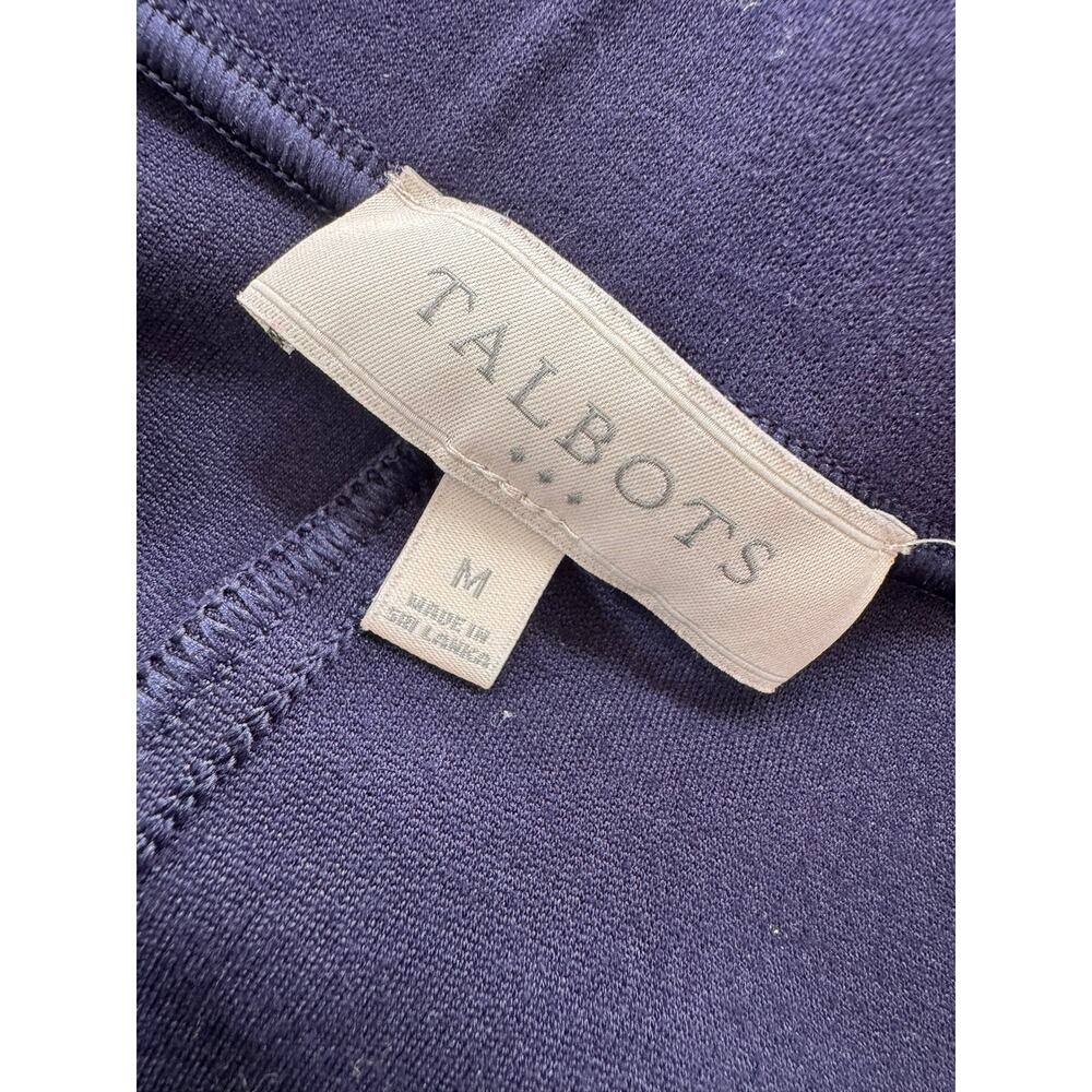 Talbots Medium Navy Blue Pull On Button Accent De… - image 2